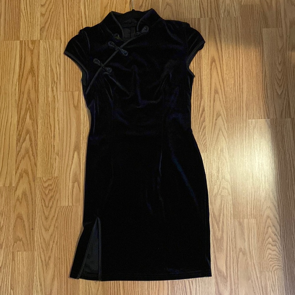 Black velvet dress kawaii - new